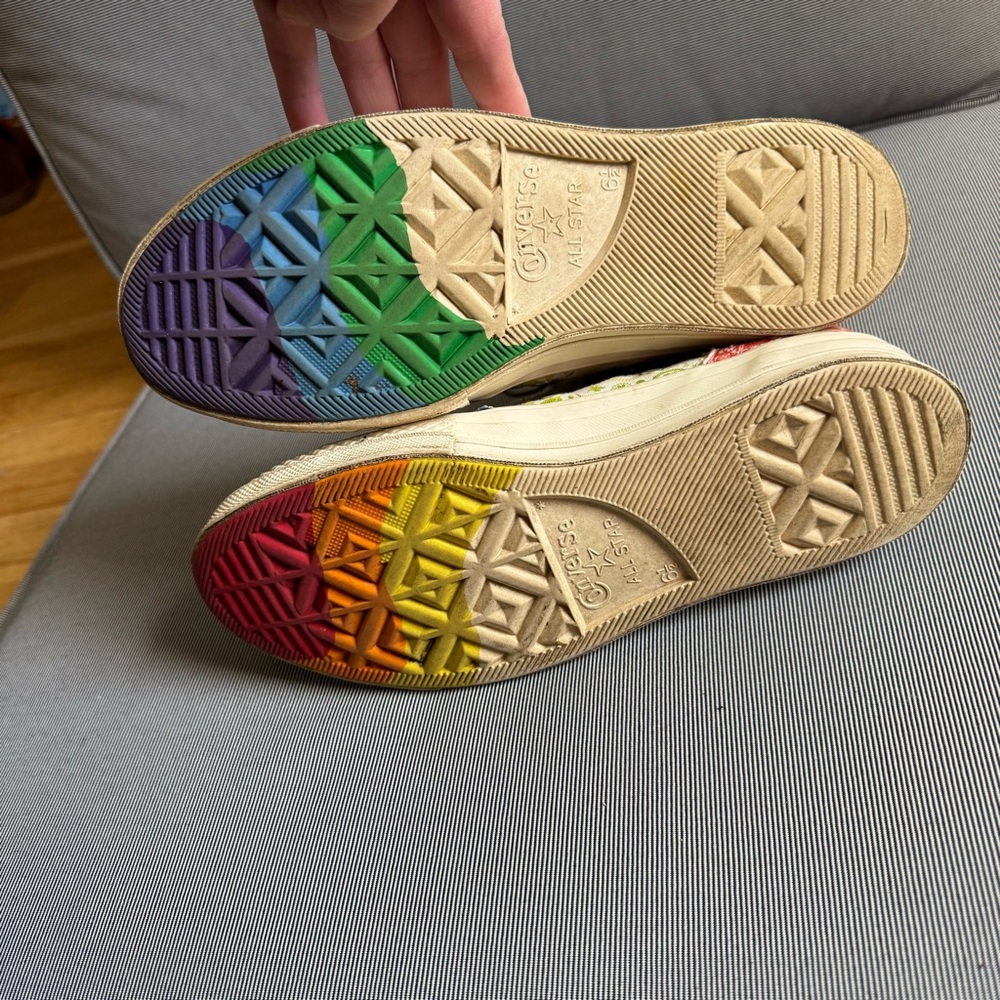 Converse High Top Sneakers - White with Rainbow Paisley - Picture 5 of 7